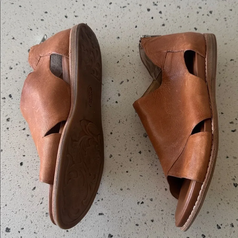 Sofft Cognac Brown Leather Sandals Open Toe Casual Comfortable Women’s Size 10M